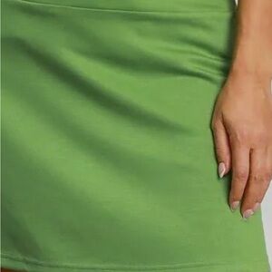 Umgee Vibrant Green Mini Skirt/skort W/POCKETS underneath Sz L